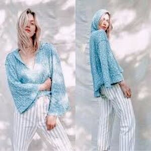 Free People Baja Babe Hooded Hacci‎ Oversized Sweater Size Medium